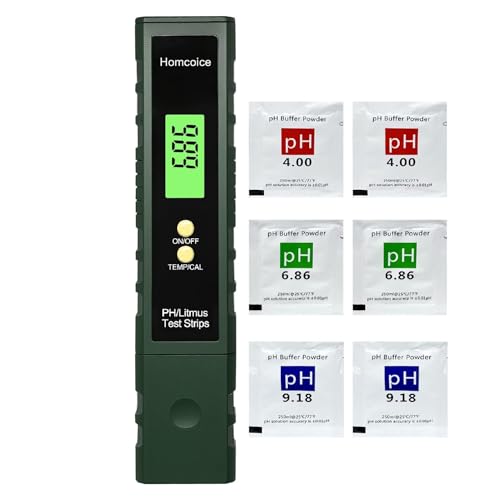 Homcoice PH Mètre Numérique avec Simulation Bande Tournesol et Mesure Température, Testeur pH précision 0,01 avec compensation automatique température...