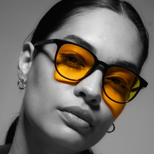 Image of ULTRAHUMAN Blue Light-Blocking Glasses (Night) | Improve Sleep Quality | Enhance Productivity | Reduce Eye Strain, Elegant Eyewear for Computer, Gaming, & Reading