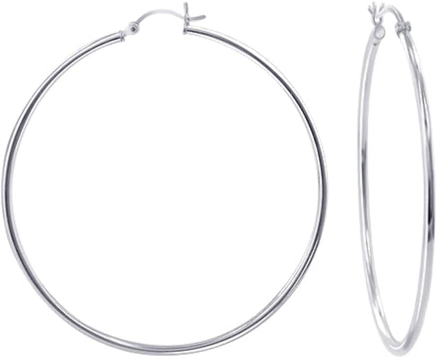 .925 Sterling Silver 2mm 3mm Tube Hoop Earrings