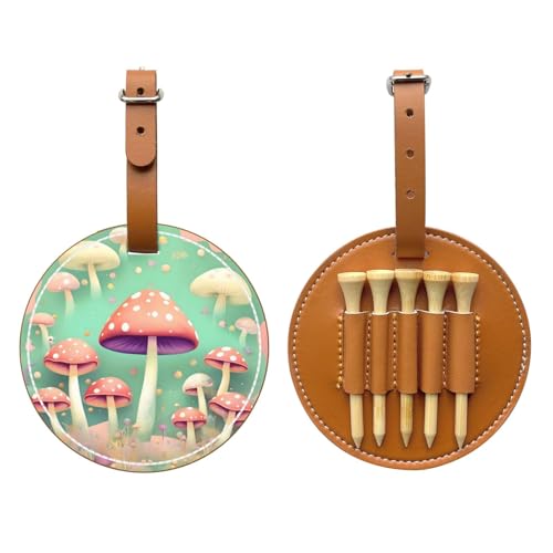 WXXWXD Dream Mushroom Printed Golf Tee Storage Bag - Portable Storage, Easily Organize Tees