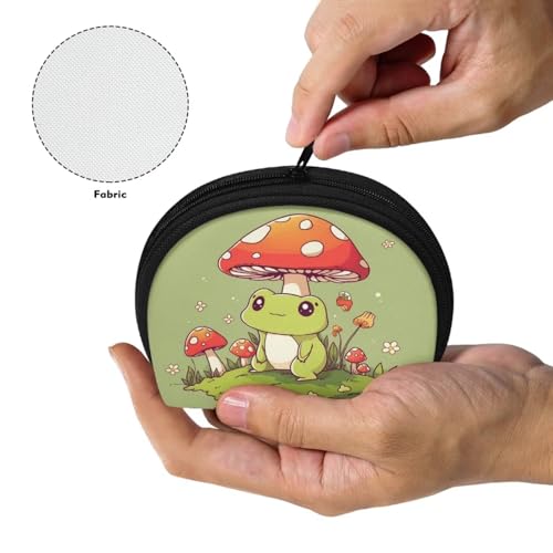 ZOUTAIRONG Mushroom Frog Coin Purse for Teens Girls Organizer Travel Wallet Kids Boys Change Storage Bag Cosmetic Bags Mini Pouch Portable Case Party Favor Green4