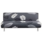 Funda de sofá retráctil, futón para decoración del hogar (pluma negra)