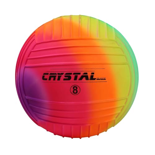 Image of Inflatable Vinyl Ball for Pool, Beach & Garden| Perfect for Outdoor & Indoor Play| PVC Ball for Kids with 2 Inflating Pins|Size : 22cm (9 Inches) | Rainbow