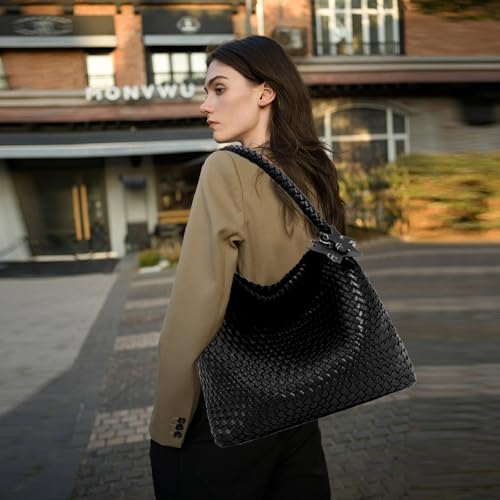 Image of Woven Tote Bag for Women, Shoulder Handbags, Beach Hobo, Handwoven Satchel Underarm Bag, Top-Handle Bag With Purses