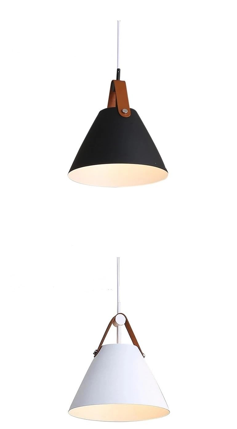 Żyrandol sufitowy w kształcie stożka AuroraRealm Lighting, nowoczesny skandynawski żyrandol do jadalni, wystroju domu, oświetlenie wiszące do baru kuchennego(1 biała głowa 2