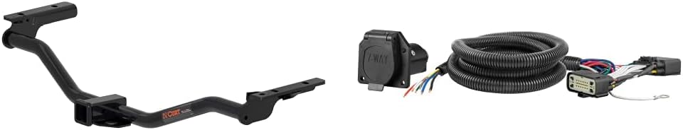 CURT 13386 Class 3 Trailer Hitch, 2-Inch Receiver & 56306 Vehicle-Side Custom RV Blade 7-Pin Trailer Wiring Harness, Fits Select Ford Explorer, Police Interceptor Utility