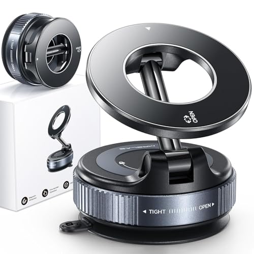 2026 Upgraded 360° Vaccum Magnetic Phones Holder, Magnetic Car Phone Mount, Hands-Free Suction Cup Holder for Car/Gym/Mirror/Shower, Car Mount Compati