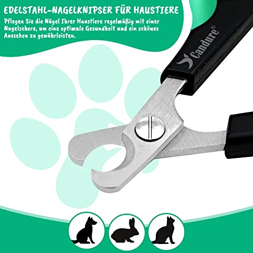 Candure Katzennagelknipser Für Haustiere Fachmann Klauenpflege Katzennagelschere Für Hunde, Kaninchen, Welpe, Ratten- Rostfreier Stahl Klauenschneider Mit Schärfsten Klingen