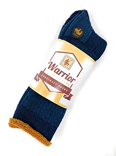 Warrior Alpaca Socks - Heavy-Duty Terry Lined Endurance Alpaca Socks (Lakeside Blue/Gold, X-Large) #TOP1
