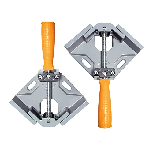 yzexu 2 Pièces 90 Degrés Serre Joint Angle, Ajustable Etau D'angle Alliage d'Aluminium, Étau de Serrage pour Menuiserie Charpentier, Outils Menuisier, Soudage de Charpentier