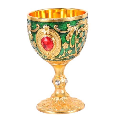 LIGIGWASH Cáliz Vintage De Dorado Copa para Decorativa y Resistente Vaso Metálico Retro para Rituales y Ofrendas Copa Elegante para Celebrar
