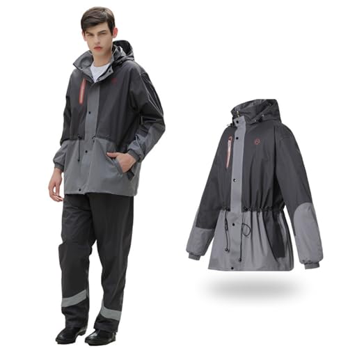 Poncho de pluie contre les averses avec pantalon amovible réfléchissant adulte