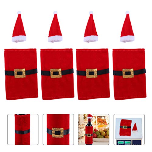 Amosfun Adorável Tampa de Garrafa de Vinho de Natal Saco Protetor de Garrafa de Vinho Reutilizável 1