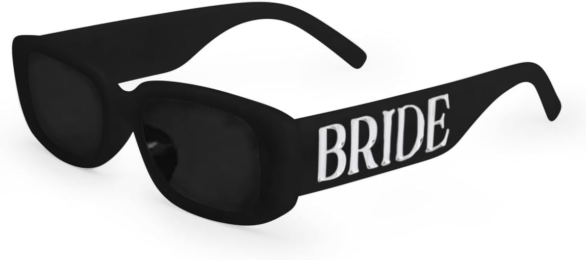 Bride Sunglasses - Black + Silver Marble | Bachelorette Party Sunnies, Engagement Decorations, Bridal Shower Accessory, Bridesmaid Favors, Bride To Be Gift, Bachelorette Sunglasses
