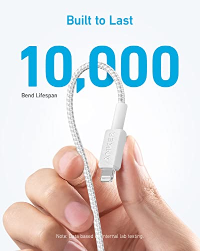 Anker USB-C to Lightning Cable, 0.9 Meters, FOR Apple Devices, 322 USB-C to Lightning Cable, White (0.9M, White)