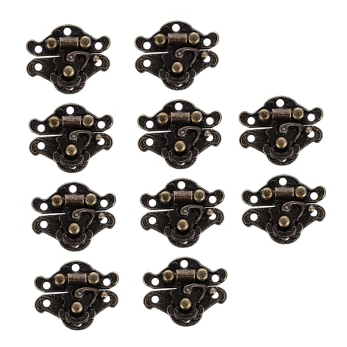 Lurrose 20 Piezas Caja de Almacenamiento de Madera Cierre Antiguo Diseño Retro Hebilla para Muebles para Decorar y Diy