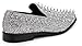 SPK09 Men's Vintage Spike Dress Loafers Slip On Fashion Shoes Classic Tuxedo Dress Shoes (13 D(M) US, Silver (New))