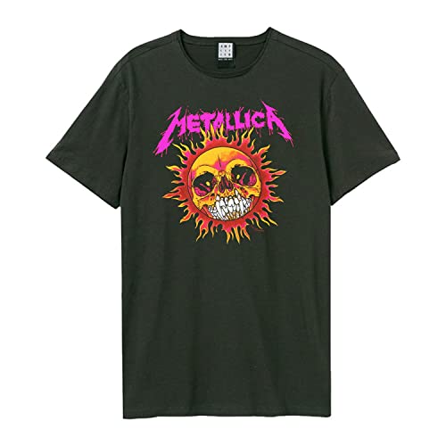 Image of Amplified Neon Sun Unisex Adult Metallic T-Shirt (M) (Charcoal)
