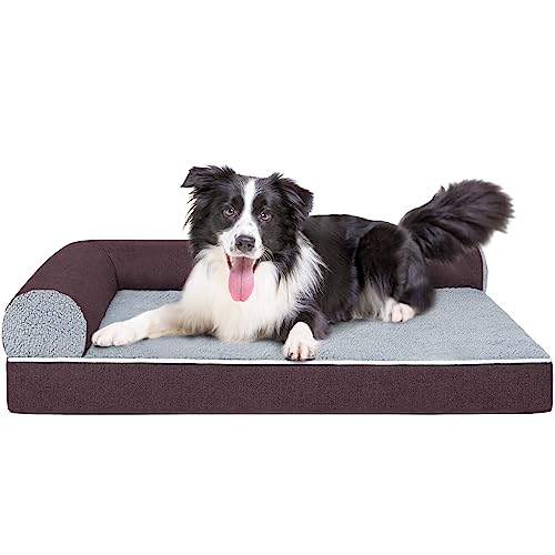 Orthopedic Dog Bed For Medium Dog, Dog Sofa Bed With Washable Cover & Nonskid Bottom, Removable Comfy Pet Sofa Bed, 30 X 20 Inch, Brown #TOP30