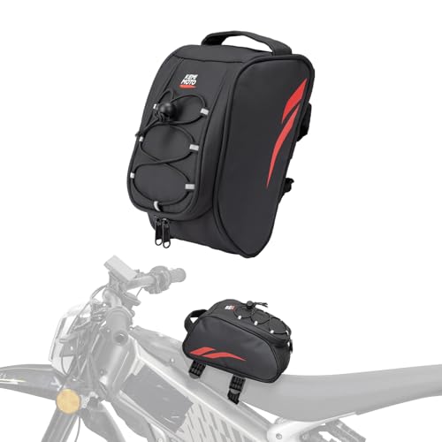 Image of KEMIMOTO Dirt Bike Frame Bag, Waterproof Front Battery Bag Fits for Sur-Ron | Storage Pouch for Light Bee X, S X160, X260 Soleil 01 E-Ride Pro SS /S ridstar q20 Talaria E-Bike,Dual Sport 2.5L Red