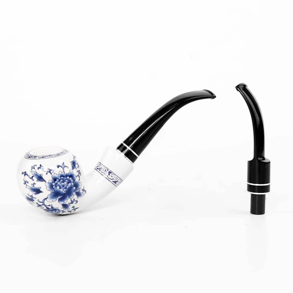 MUXIANG Rohrstiel-Ersatz, gebogenes Sattel-Mundstück, Kombination, Doppelring, Dekoration, passend für 9 mm Kohlefilter BE0042/52/67