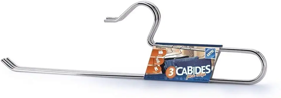 Conjunto 3 Cabides Calça Cromado - Arthi - 1002