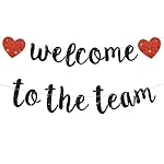 BEISHIDA Black Welcome to The Team Banner,NO DIY,Office Party Decorations for New Teacher Employee Coworker Staff Colleague Team Member