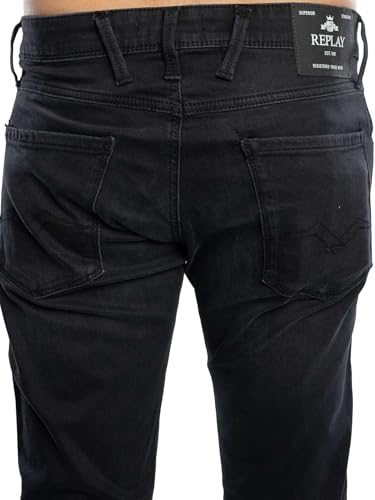 Replay ANBASS Dżins Mężczyźni, Grau (Dark Grey 097), 32W / 32L
