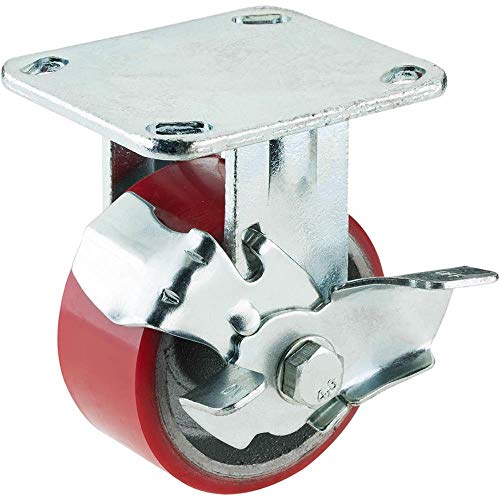 Grizzly G8168 4-Inch Heavy-Duty Fixed Caster with Brake