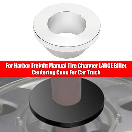Image of Areyourshop For Harbor Freight Manual Tire Changer LARGE Billet Centering Cone For Car Truck Wheels (Fits Hub Openings Up to 2.9 inch), Aluminum, Silver