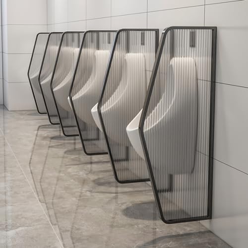 Mampara de baño comercial: Pantalla de privacidad de vidrio templado con herrajes de acero inoxidable, panel de privacidad para urinarios en baños públicos, bares y restaurantes.