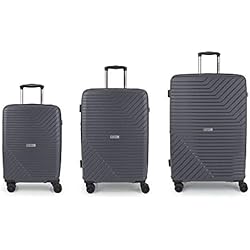 Set Maletas Gabol Gabol - Osaka | Set de Maletas de Viaje Duras de Color Gris con Maleta de Cabina, Trolley Mediano y Trolley Grande