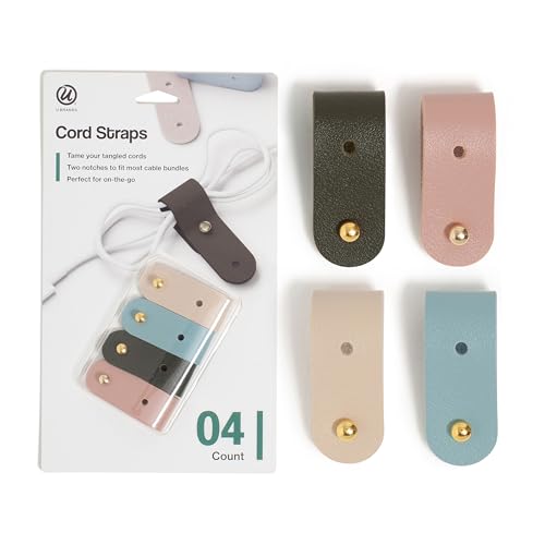 U Brands Vegan Leather Cord Straps, Set of 4 Cable