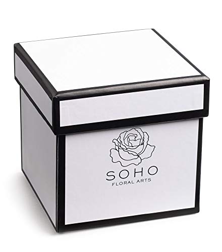 Soho Floral Arts | Roses in A Box | Genuine Roses that Last for Years (White Square 4ct, Pink) | Mothers Day Gifts