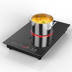 Electric Cooktop 12 Inch 110v, ANHANE Single Burner Electric Hot Plates 2000W Built-in and Countertop Infrared Burner, Suitable for all Cookware,with Plug