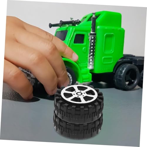 Garneck 30 Stück Miniatur Reifen Für Spielzeugautos – Gummireifen Mit Achse Für LKW Modelle Und RC Fahrzeuge - Ideal Für DIY Bastelprojekte Und Modellbau - Durchmesser 42mm