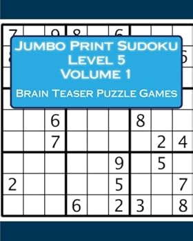 Paperback Jumbo Print Sudoku Level 5 Volume 1: Brain Teaser Puzzle Games Book