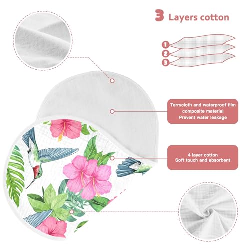 xigua Colorful Hummingbirds Muslin Baby Burp Cloths Set of 2, Super Soft & Absorbent Burping Rags, Cotton Burp Clothes Shower Gift for Newborn, Baby Girls and Boys 5