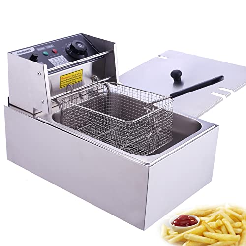 Wesoky 3-Liter Electric Deep Fryer with Removable Basket and Lid