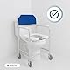 Mobiclinic, Toilettenstuhl für senioren, Manzanares, Europäische marke, Toilettenrollstuhl fahrbar, Aluminium, Mit gepolsterten armlehnen, Kommodenstuhl, Nachtstuhl rollen, Wc sitz, Leichtgewicht