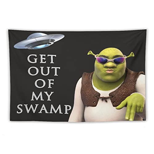 Alomama Get Out of My Swamp Tapestry Wall Hanging, Funny Meme Tapestry Poster Decor for Room Bedroom Wall Art Decoration College Dorm Decor Alomama Get Out of My Swamp Tapestry Wall Hanging, Funny Meme Tapestry Poster Decor for Room Bedroom Wall Art Decoration College Dorm Decor