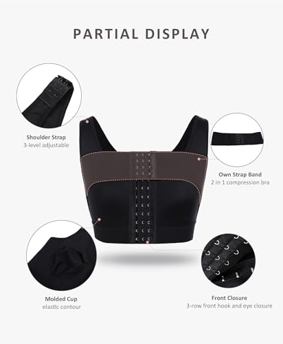 Image of FeelinGirl Arm Shaper for Women Post Surgery Arm Lipo Compression Sleeves Slimming Arm Faja Front Closure Shapewear Bra