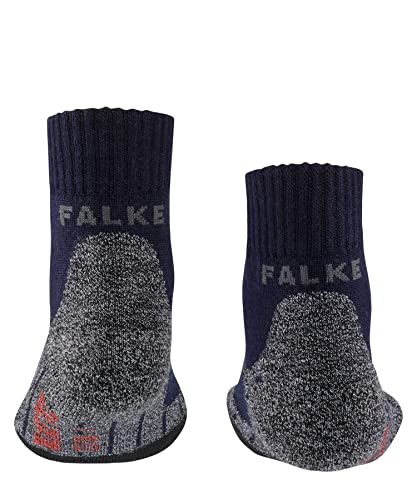 FALKE Unisex Kids TK2 Explore Short Hiking Socks, Quarter Length, Medium Padding, Breathable Quick Dry, Merino Wool, Blue (Marine 6120), 3-6, 1 Pair2