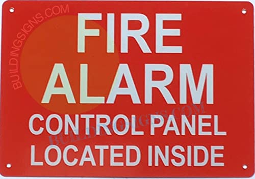 FIRE ALARM CONTROL PANEL LOCATED INSIDE SIGN- FACP LOCATED INSIDE SIGN ( red, Reflective !!! ALUMINUM , 10X7) - Thumbnail 5