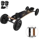 Happybuy Mountainboard, 37''L Cross Country Skateboard, All Terrain Longboard with 95A Shock Absorber, Mountain Skateboard with Bindings, 8-layer Canada Maple Offroad Skateboard, for Cruising Downhill