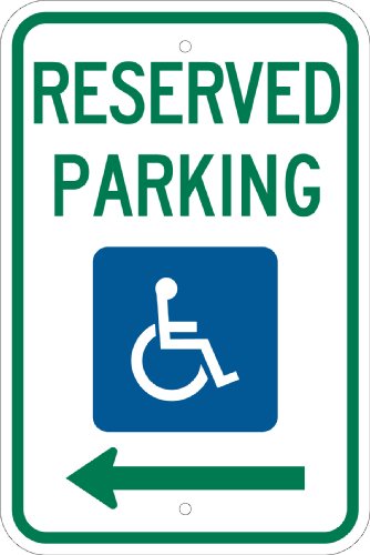 Panneau handicapé Brady pour réserver une place de stationnement à droite