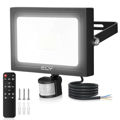 CLY Projecteur Led Exterieur Detecteur de Mouvement 60W, 5640LM Eclairage Exterieur avec Detecteur Télécommande 10 Luminosité Spot Led Extérieur avec...