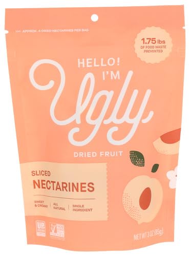 Hello Im Ugly Dried Nectarines Sliced 3 oz (Pack of 12)