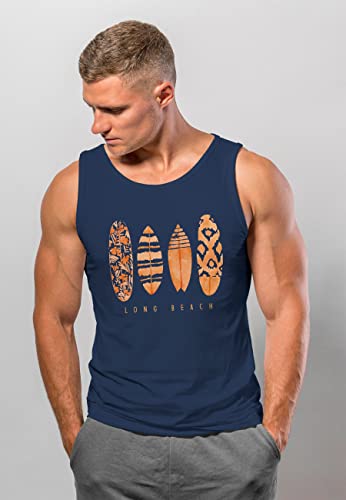 Neverless Herren Tank-Top Sommer Aufdruck Surfboard Streetstyle Muskelshirt Langespeatsiebenenzwei
