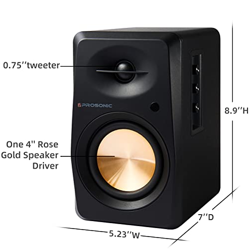 Prosonic Bt30(2023 Version) Active Powered Bluetooth Bookshelf Speakers, Studio Monitor, Home Theater, Turntable With Optical Input, Coaxial Input, 2X Rca Aux Line Input, 80 Watts, (Black) #TOP7